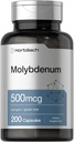 Horbaach Molybdän Ergänzung | 500mcg | 200 Kapseln | Aminosäure Chelat | Non-GMO, Glutenfrei