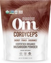 Poudre de Cordyceps de champignons de l'OM 7,05 oz (100 portions) – Organique, végétalien, non-OGM, sans gluten – Soutien en énergie, endurance et endurance – Superfood adaptogène pour le sport, la performance, les smoothies et le thé