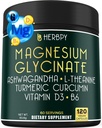 6in1 Restful Day and Night Complement with Magnésium Glycinate, Vitamine D3, B6, L-Theanine, Ashwagandha and Turmeric Root - Soutien de santé cérébrale, cardiaque et digestif - 120 Capsules Vegan