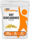 BulkSupplements.com Poudre d'isoflavones de soja - Isoflavones de soja 150mg, supplément d'isoflavones pour les femmes - pour le soutien des os, pur et sans gluten - 150mg par portion, 10g (0,35 oz)