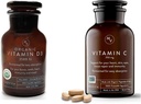 Movita Vitamine biologique D3 2500UI, bouteille de vitamine C fermentée 250mg