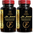 Supplément de soutien à la ménopause - Complexe à base de plantes avec Cohosh noir pour les flashs chauds à la ménopause, Poudre de racine d'igname sauvage biologique USA, Soutien ménopausique naturel - 2 bouteilles 120 capsules