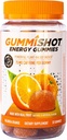 GummiShot Energy Gummies, 2475mg pflanzenbasierte Koffein-Käse pro Flasche, lang anhaltende Energie-Booster, Valencia Orange (33ct)