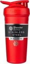 BlenderBottle Strada Shaker Cup Insulated Edelstahl Wasserflasche mit Draht Whisk, 24-Ounce, Rot