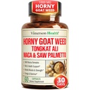 HornyGoatWeed for Men 1000mg - Male Enhancing Supplement with Tongkat Ali, Maca Root, Saw Palmetto, Panax Ginseng, Tribulus Terrestris - Horny Goat Weed for Energy, Drive & Strength, 60 capsules