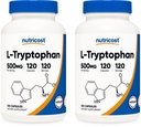 Nutricost L-Tryptophan 500mg, 120 Kapseln (2 Flaschen)