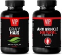 Anti-Aging Essential - Graue Haarlösung – Anti-Falten-Formel - Saw Palmetto Natural - 2 Flaschen (60 Kapseln + 60 Kapseln)