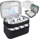 Sac d'organisateur de médicaments, double couche Pill Organizer Sac de rangement avec partage réglable, Sac de voyage de médicaments pour pilules, vitamines, fournitures médicales pour la maison avec la pilule sac de transport et sac de poche
