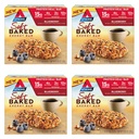 Atkins Blueberry aromatisé doux au four barres d'énergie, élevé dans la barre de snack de protéines, faible sucre, snack de fibre haute, snack de protéines, 4 paquets (4 barres chacun)