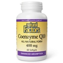 Facteurs naturels Coenzyme Q10 - Supplément de soutien aux antioxydants soutient la production d'énergie cellulaire - Meilleures aides à l'absorption Fonction cardiaque saine - 400 mg, 60 Softgels (60 portions)
