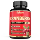 Satoomi 6in1 Cranberry Pillen für Damen - 3-Monat-Versorgung - 6 Kräuter Zutaten Extrakt - 90 Veggie Kapseln