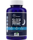 Sleep Prime Vegan Natural Sleep Aid for Adult Extra Strength - Supplément de sommeil profond - Pilule à base de plantes - Soulagement du stress - Melatonine, GABA - 60 capsules Veggie