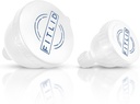 Petits et grands entonnoirs de supplément de protéines portables de 2 paquets, parfaits pour pré-entraînement, BCAA et poudre de protéines. Facile & Mess Conteneur gratuit pour l'entraînement, Voyage, aller, fitness, WOD. (Blanc & Bleu)