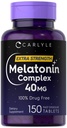 Carlyle Melatonin 40mg Complexe de 150 comprimés à dissolver rapidement.