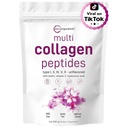 Micro-ingrédients Poudre de Peptides Multi Collagène, 2lb, Type I, II, III, V, X + Biotine, Vitamine C & Acide Hyaluronique , non aromatisé , soutient la santé des cheveux, de la peau et des articulations , Keto, non-OGM