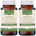Lignans pour la vie Lignans de lin pour chiens + ODD - Omega 3 Acides gras, antioxydants à fibre haute aide à améliorer les Lignans brillants, digestifs et de santé cardiaque, 35mg, 90 Capsules de lin, 2 Pack