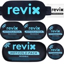REVIX Ice Packs für Verletzungen Reusable, 5-Piece Set Hot and Cold Gel Ice Pack für Gelenke, Muskeln, Post-Workout Erholung, einstellbare und flexible Kühlpads für Knie, Rücken, Arme und Hals
