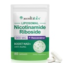 NAD Nicotinamide Riboside Resvératrol 900mg, NAD supplément soutien santé cellulaire, anti-âge, énergie, focus - 80 capsules