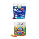 OLLY Les enfants dorment Gummy, Mélatonine, L Theanine, Camomile, 60 Comte et enfants Multivitamine Gummy Worms, Vitamines A C D E Bs Zinc, 70 Comte
