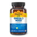 Country Life Omega 3 Mood – 2000mg Huile de poisson avec EPA & DHA – Cerveau, coeur et soutien de l'humeur – Lemon Aromatisé, Pas d'arrière-goût de poisson – certifié sans gluten, non-OGM – 90 Softgels