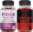 Atlantis Nutrition Sugar Free Prebiotic Fiber Gummis für Erwachsene 60 Gummi + Testosteron Booster 2-Pack (120 Gummi)
