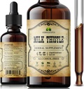 Détox du foie de chardon de lait – Extrait de silymarin tout naturel pour le nettoyage du foie, le soutien immunitaire et la santé de la peau – supplément de chardon de lait à base de plantes – 4 fl oz