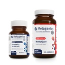 Métagène - D3 10,000 + K & MéthylCare - 60 Softgels de D3 pour le soutien immunitaire, la santé osseuse et la santé cardiaque* - 120 Capsules de méthylCare pour l'homocysténie Métabolisme et méthylation*