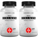 Laboratoires de recherche 2 pour 1 Promo 240 pilules de collagène - 6000 mg par jour. Support anti-âge de la graisse pour la peau, les articulations, les tendons, les os, les cheveux et les ongles. Paléo Friendly. Collagen Peptides Supplément en poudre...