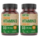 EVA Vitamine végétale supplément D3 - Comprimé une fois par jour avec 1000 UI - Cholecalciferol - Lichen Plant dérivé - 90 petits comprimés, 2-pack