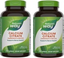 Nature's Way Citrate de calcium, 500 mg de calcium par portion de 2 capsules, pour la santé osseuse et la fonction musculaire*, mélange de citrate, de carbonate et de malate, sans gluten, 250 capsules (paquetage May Vary) - 2 boîtes