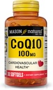 MASON NATURAL Co Q10 100 mg - Production d'énergie cardiaque et cellulaire saine, soutient la santé cardiovasculaire, 30 softgels