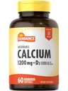 Calcium Sundance 1200 mg avec vitamine D3 5000 UI 60 softgels absorbants
