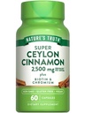 La vérité de la nature Ceylan Capsules de cannelle $ 2500mg , plus Chrome et Biotin $ 60 Comte $ Vegan, sans OGM et supplément sans gluten