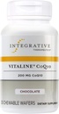 Thérapeutique intégrative Vitaline CoQ10 200 mg - Supplément de soutien à la santé du cerveau pour les adultes* - Soutient la santé cardiaque* - Sans lait - Saveur au chocolat, 30 comprimés à croquer (30 portions)