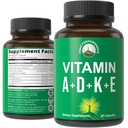 Peak Performance Vitamine D 5.000 iu + A + K + E Alle in 1 leicht zu schlucken Vegan Kapsel. ADK Vitamin Supplement mit E D3 K2. Essentielle Vitamine für Stimmung, Immunität, Knochen, Vision, Herz