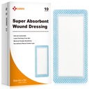 Carbou Super-Absorbens Wound Dressing Pads 4"x 8", 10 Individuelles Pack, Non-Adhesive Absorbent Bandagen für Wound Care, Soft Highly Absorbent Dressing, Non-Stick Gauze Pads für Wunds