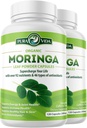 PURA VIDA MORINGA Kapseln Single Origin Bio Moringa Pulver. Moringa Blatt. Energie, Stoffwechsel, & Immununterstützung. 120ct. 500mg Caps. (Pack von 2)