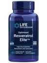 Prolongation de vie Optimisé Resvératrol Elite, Trans-resvératrol, quercétine, Vieillissement en santé, Santé cardiaque, Santé du cerveau, Stress oxydatif, Sans gluten, Non-OGM, Végétarien, 60 Capsules