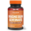 Glycinate de magnésium - Supplément de magnésium à haute absorption 500mg par portion pour soulager le stress, le sommeil, le coeur et la santé des os, soutien nerveux - Non-OGM, sans gluten, doux sur l'estomac, 240 capsules
