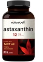 NatureBell Concentration maximale Astaxanthine 12mg, 240 Softgels - 4 mois d'approvisionnement - Antioxydant naturel d'Haematococcus Pluvialis Microalgues