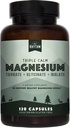 Natural Rhythm Triple Calm Magnesium Complex - 120 Capsules, Chelated Magnesium Glycinate, Taurate & Malate, High Absorption Supplement for Sleep, Stress, Muscle & Heart Support, Non-GMO, Vegan