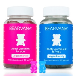 BOARVANA Top & Peach Support Combo Pack Gummies pour femmes , 9 extraits de plantes, y compris Fenugreek, Maca & Fennel , Vitamines essentielles , Berry Flavor , 2-Pack (120 Gummies)