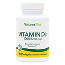 Natures Plus Vitamine D3 (Cholecalciferol) - 1000 iu, 180 Softgels - Soutien nutritionnel aux os sains et au système immunitaire - Forme active biodisponible - Sans gluten - 180 portions