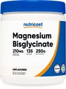 Nutricost Magnesium Bisglycinat Pulver (Unflavored, 250 Gramm) - Non-GMO, Vegan Ergänzung