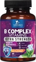 B Capsules de vitamines complexes - avec vitamine B12 B6 B100 C Biotine Folate et acide folique - Supplément pour support cardiaque, cérébral et nerveux - Super Complet B-Complex pour support immunitaire et énergétique - 60 capsules