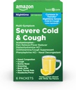   Basic Care Nighttime Severe Cold, Flu and Cough Suppressant Medicine Powder, Pain Reliever/Fever Reducer, Nasal Decongestant, Antihistamine, Honey Lemon Infused with White Tea Flavors, 6 Count
