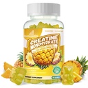 Complexe monohydraté créatine pour hommes et femmes - formule avancée W/L-Taurine + vitamine B12, supplément à croquer sans sucre,90 ananas