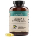 NatureWise Ultra Omega 3 Huile de poisson 2200 mg - Forme de triglycéride - Saveur de citron - Huile de poisson d'origine sauvage + EPA & DHA - Soutient la santé cérébrale et cardiaque - Sans Burpless, Non-OGM - 180 Softgels[3-Mois]