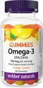 Webber Naturals Omega-3 Gummies 50 mg EPA/DHA · EPA/DHA, orange · Cerise · Citron, 90 Gummies