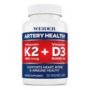 Weider Artery Health für Herz-, Immun- und Knochenunterstützung mit Vitamin K2 (180mcg) & Vitamin D3 (5000iu), 30 Veggie Kapseln